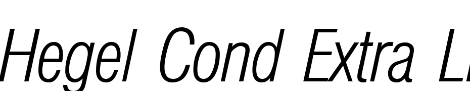 Hegel Cond Extra Light Regular Italic Font Download Free