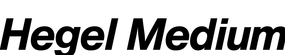 Hegel Medium Regular Italic Font Download Free