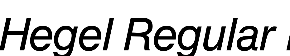 Hegel Regular Italic Font Download Free