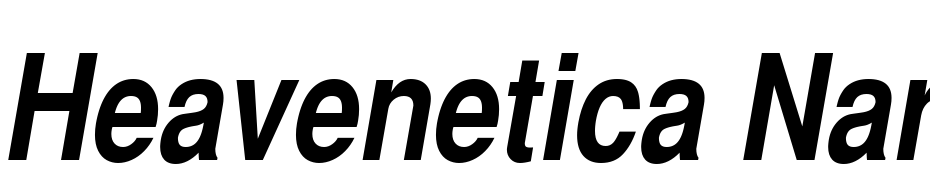 Heavenetica Narrow SH Bold Oblique Font Download Free