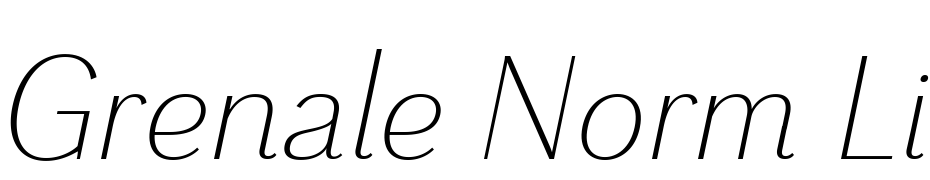 Grenale Norm Light Italic Font Download Free