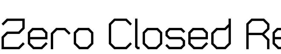 Zero Closed Regular Font Download Free