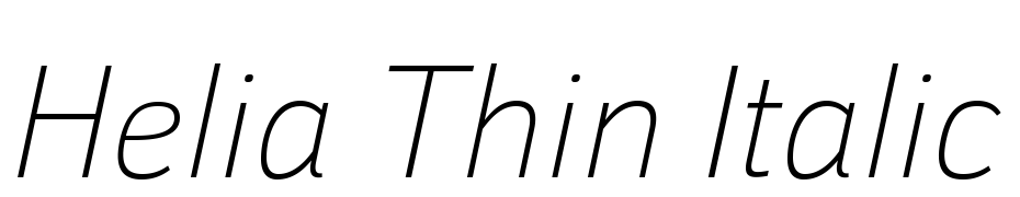 Helia Thin Italic Font Download Free