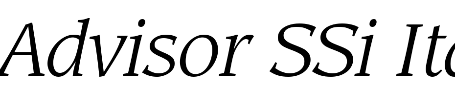 Advisor SSi Italic Font Download Free