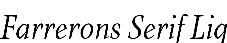 Farrerons Serif Light Italic Yazı tipi ücretsiz indir