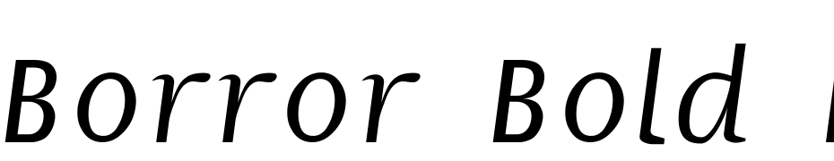 Borror Bold Italic Font Download Free
