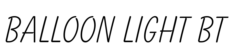 Balloon Light BT Font Download Free