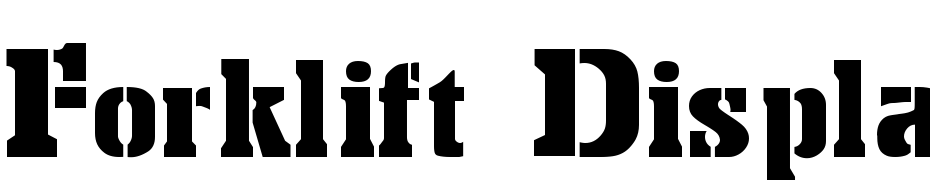 Forklift Display Ssi Font Download Free