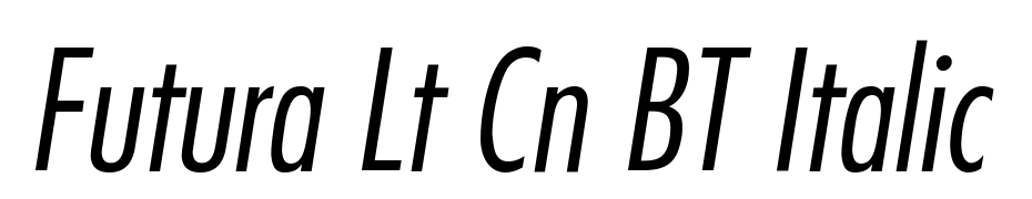Futura Lt Cn BT Italic cкачати шрифт безкоштовно