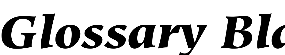 Glossary Black SSi Black Italic Font Download Free