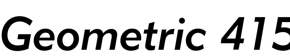 Geometric 415 Medium Italic BT Font Download Free