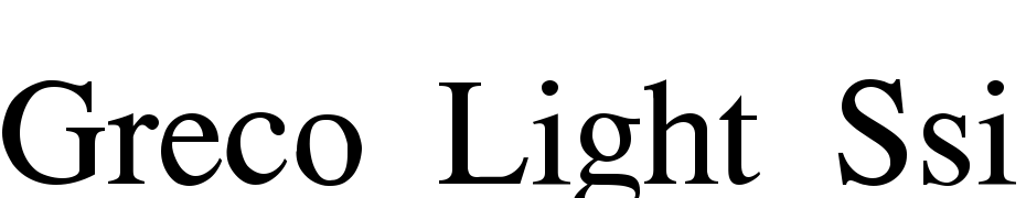 Greco Light SSi Normal Font Download Free
