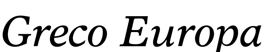 Greco Europa SSi Italic Schrift Herunterladen Kostenlos