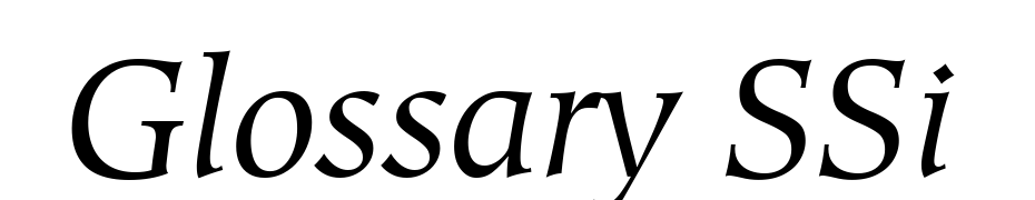 Glossary SSi Italic Font Download Free