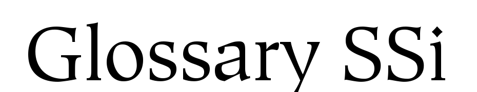 Glossary SSi Font Download Free