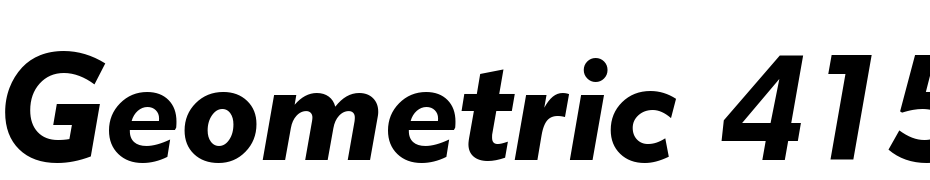 Geometric 415 Black Italic BT Font Download Free