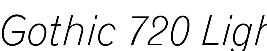 Gothic 720 Light Italic BT Font Download Free