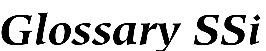 Glossary SSi Bold Italic Font Download Free