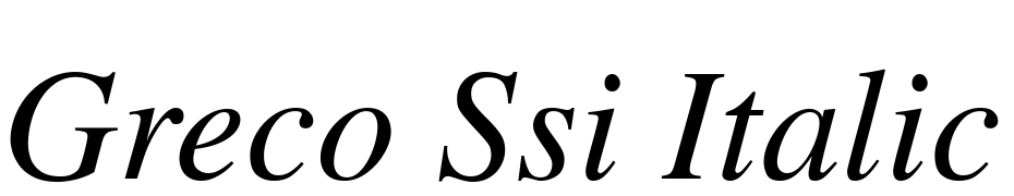Greco SSi Italic Font Download Free