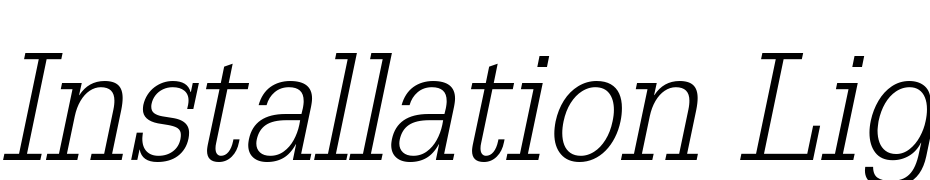 Installation Light SSi Light Italic Font Download Free