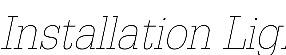 Installation Light SSi Thin Italic Font Download Free