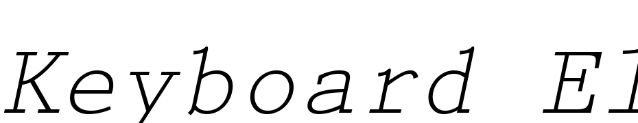 Keyboard Elite SSi Italic Font Download Free