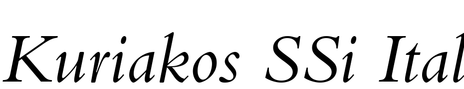 Kuriakos SSi Italic Font Download Free