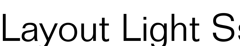 Layout Light SSi Light Font Download Free