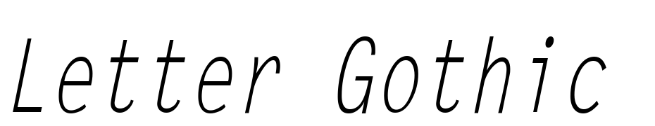 Letter Gothic Cond Italic Font Download Free
