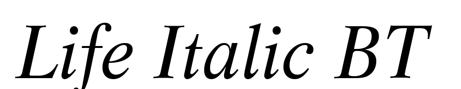 Life Italic BT Font Download Free