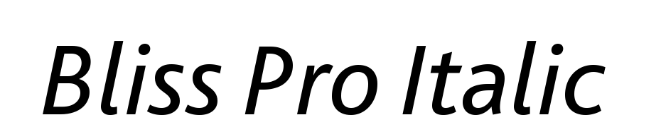 Bliss Pro Italic Font Download Free