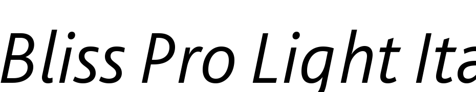 Bliss Pro Light Italic Font Download Free