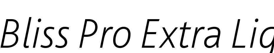 Bliss Pro Extra Light Italic Font Download Free