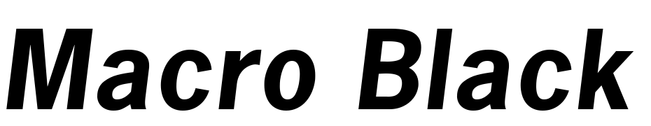 Macro Black SSi Black Italic Font Download Free