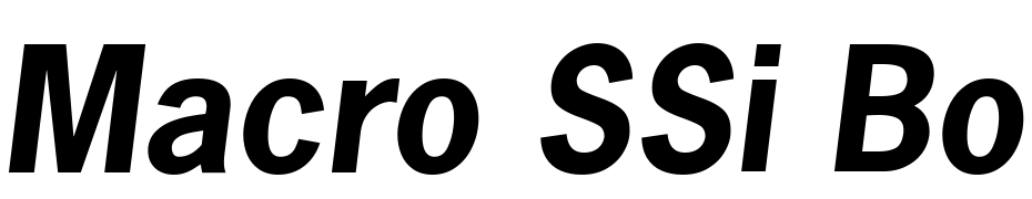 Macro SSi Bold Italic Font Download Free