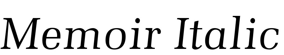 Memoir Italic Font Download Free