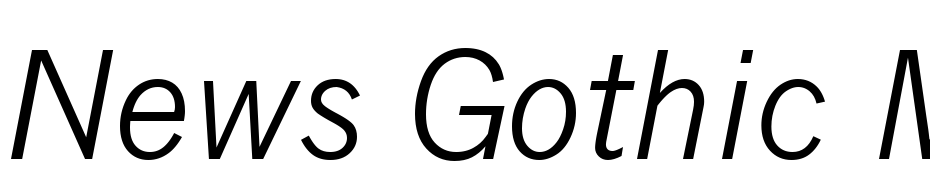 News Gothic MT Italic Font Download Free