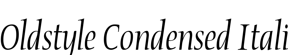Oldstyle Condensed Italic Font Download Free