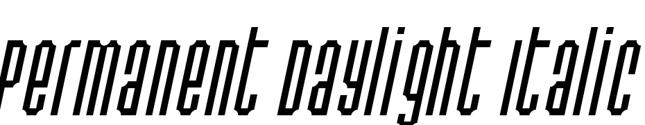 Permanent Daylight Italic Font Download Free