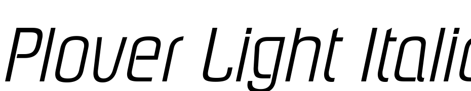 Plover Light Italic Font Download Free
