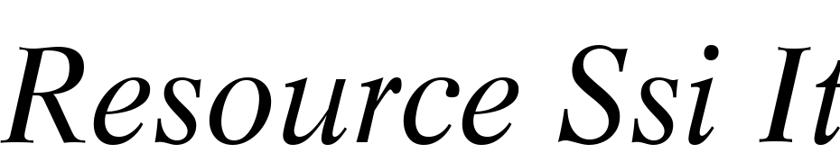 Resource Ssi Italic Font Download Free