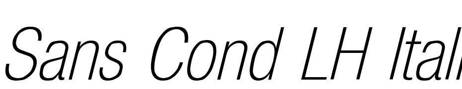 Sans Cond LH Italic Font Download Free