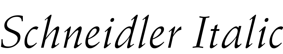 Schneidler Italic BT Font Download Free