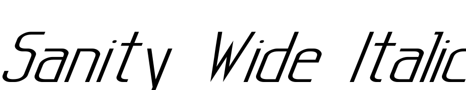 Sanity Wide Italic Font Download Free