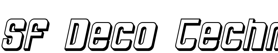 SF Deco Techno Shaded Oblique Font Download Free