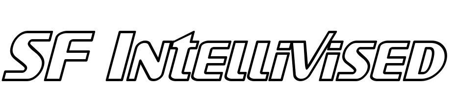 SF Intellivised Outline Italic Font Download Free