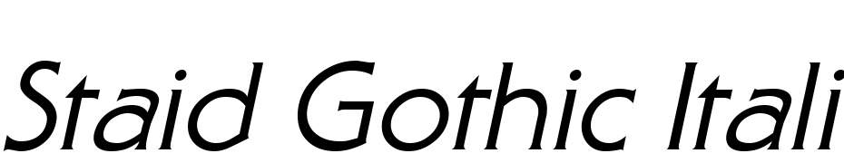Staid Gothic Italic Yazı tipi ücretsiz indir
