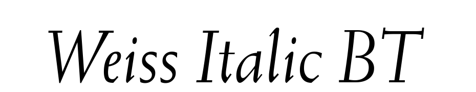 Weiss Italic BT Font Download Free