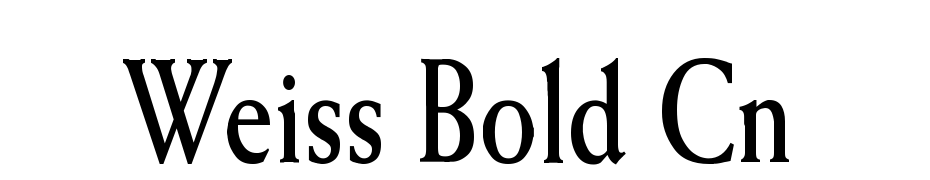 Weiss Bold Cn Font Download Free