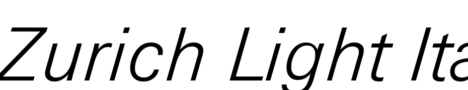 Zurich Light Italic BT Font Download Free